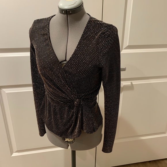 Row A (Nordstrom) metallic stripe long sleeve top - Picture 1 of 4